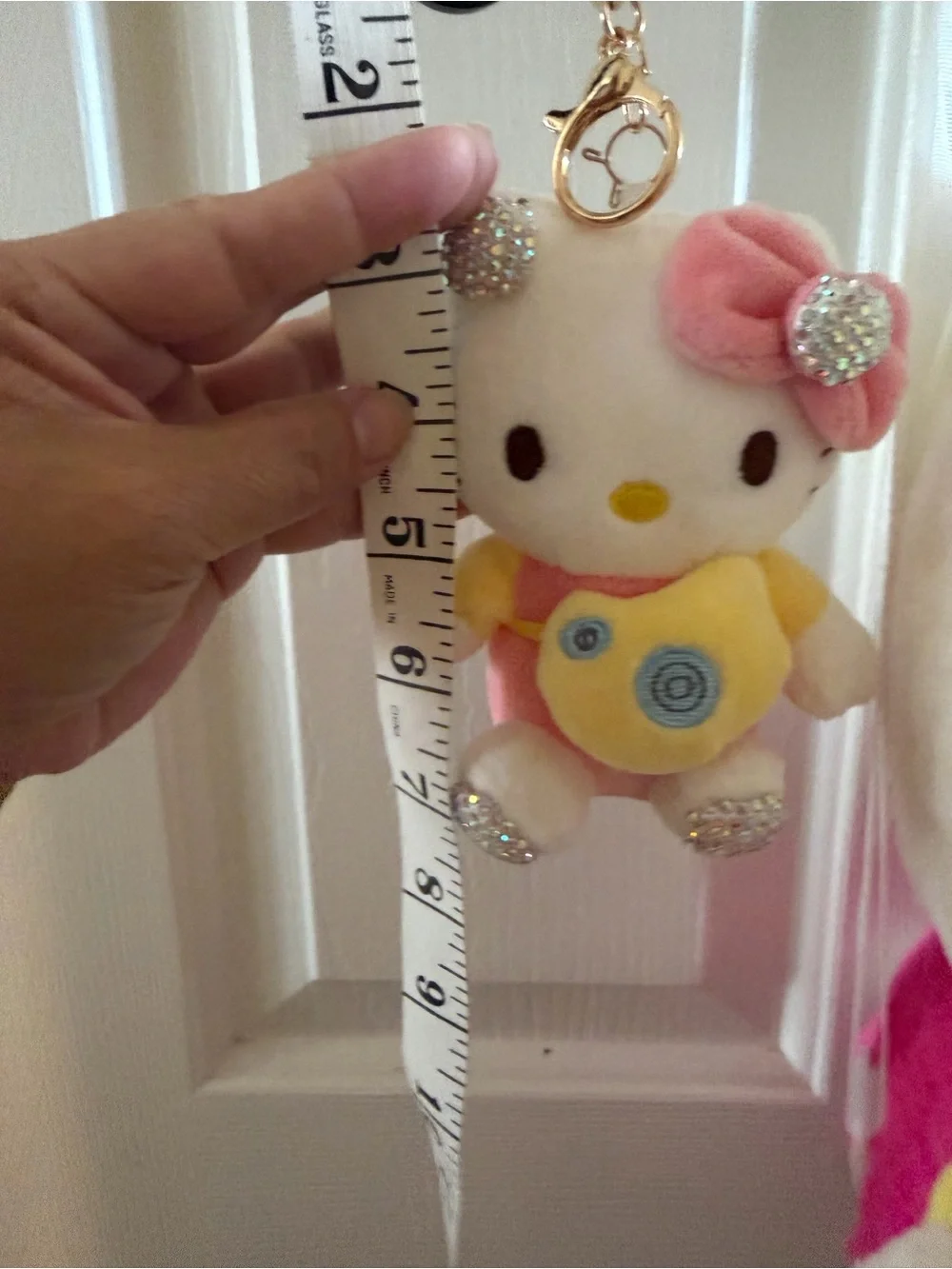 Hello Kitty Plush Backpack in White, Pink and Yellow